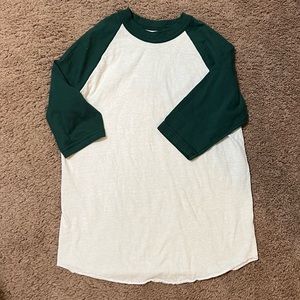 Dark green youth baseball tee
